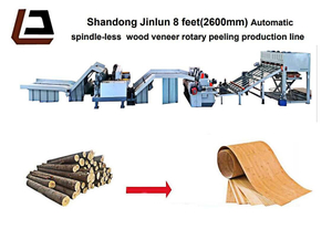 Linha de produção automática de descascamento rotativo de folheado de madeira
