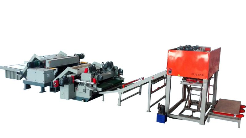 Linha de descascamento de folheado de madeira compensada de controle CNC autom&aacute;tico de 8 p&eacute;s