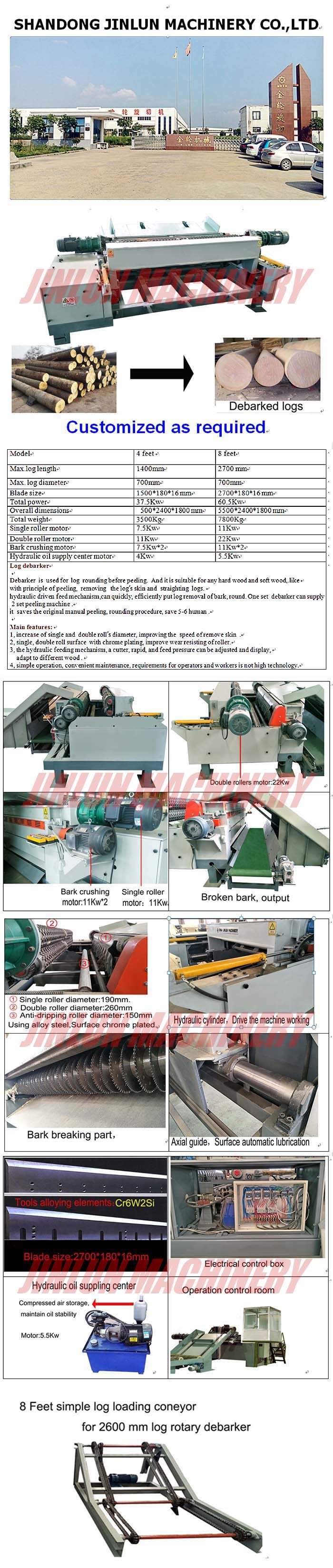 M&aacute;quina de descascamento de casca de &aacute;rvore com certifica&ccedil;&atilde;o Ce e descascadores